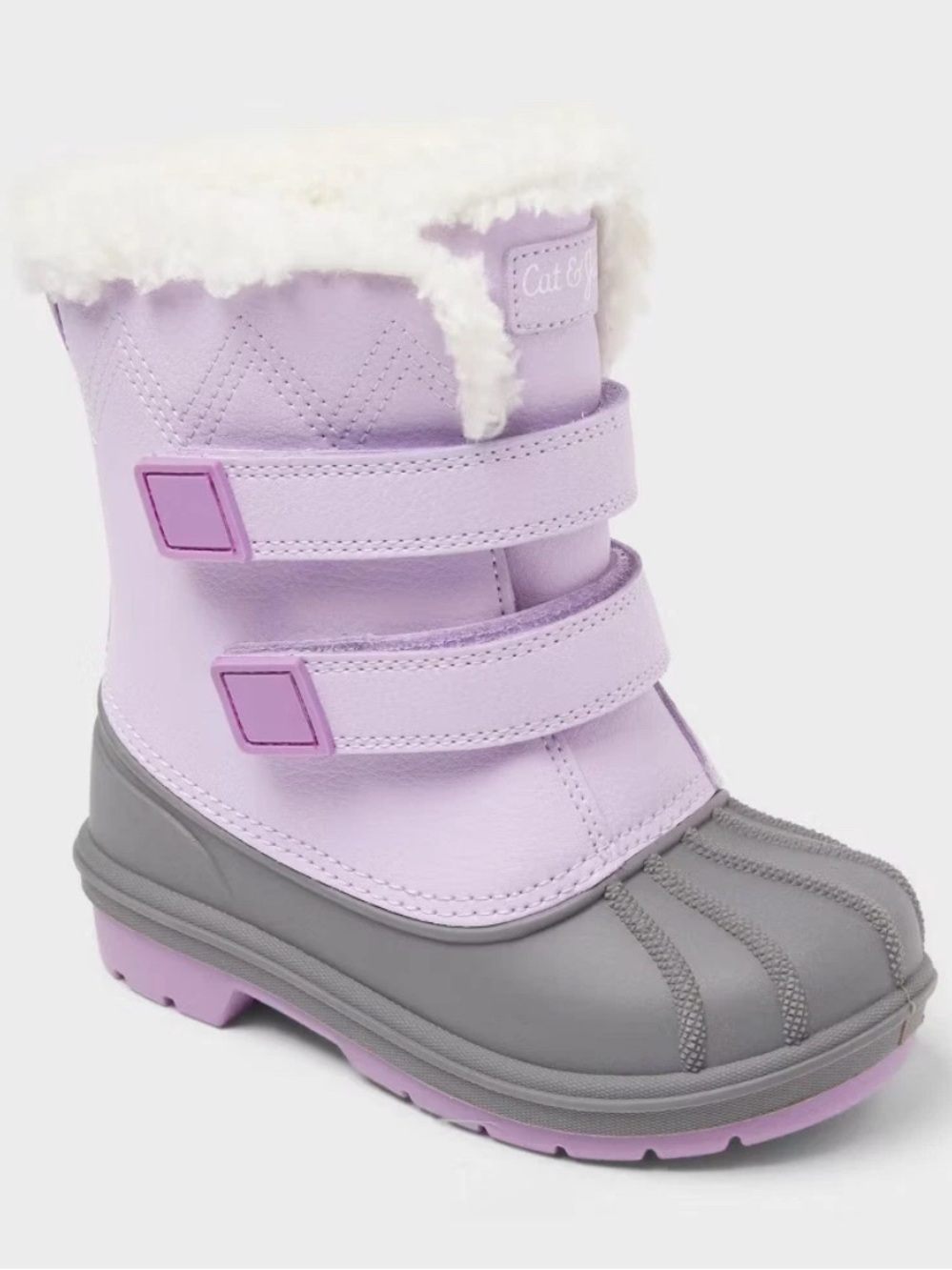 Cat & Jack Denver Faux Fur Waterproof Winter Boots SZ 7 Kids NWOT Purple Outdoor